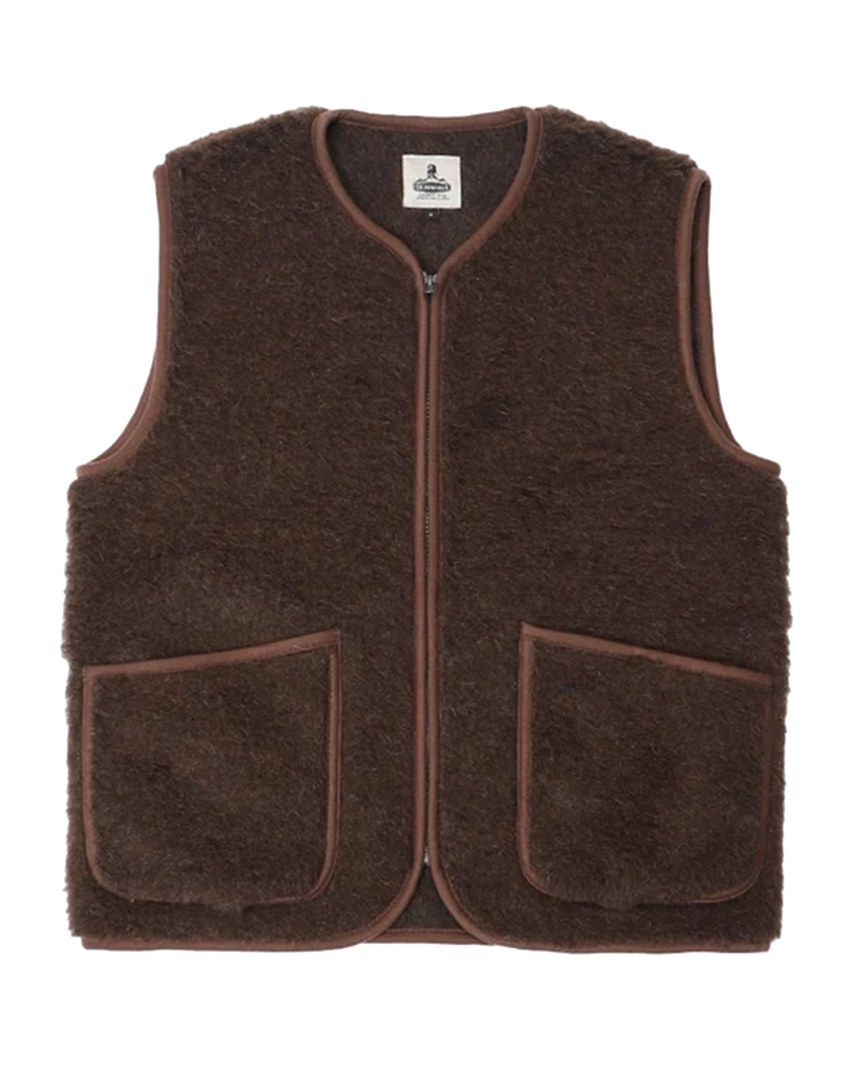 COLDBREAKER Gilet Pepitko in Lana Merino Dark Brown