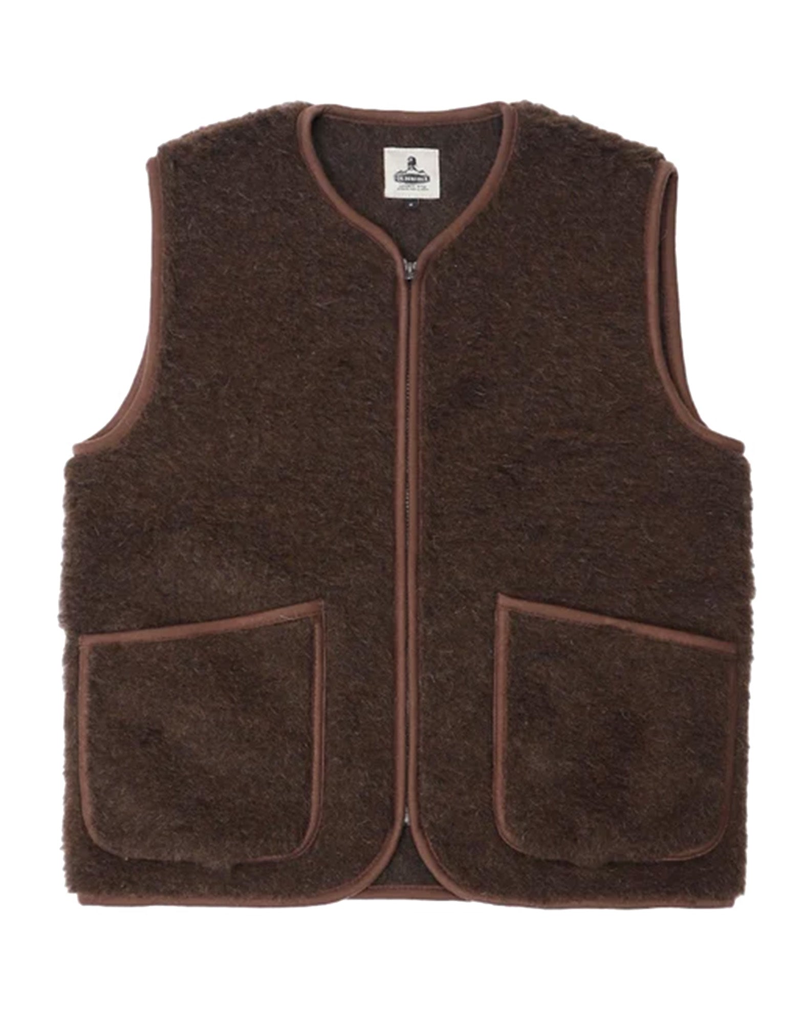 COLDBREAKER Gilet Pepitko in Lana Merino Dark Brown