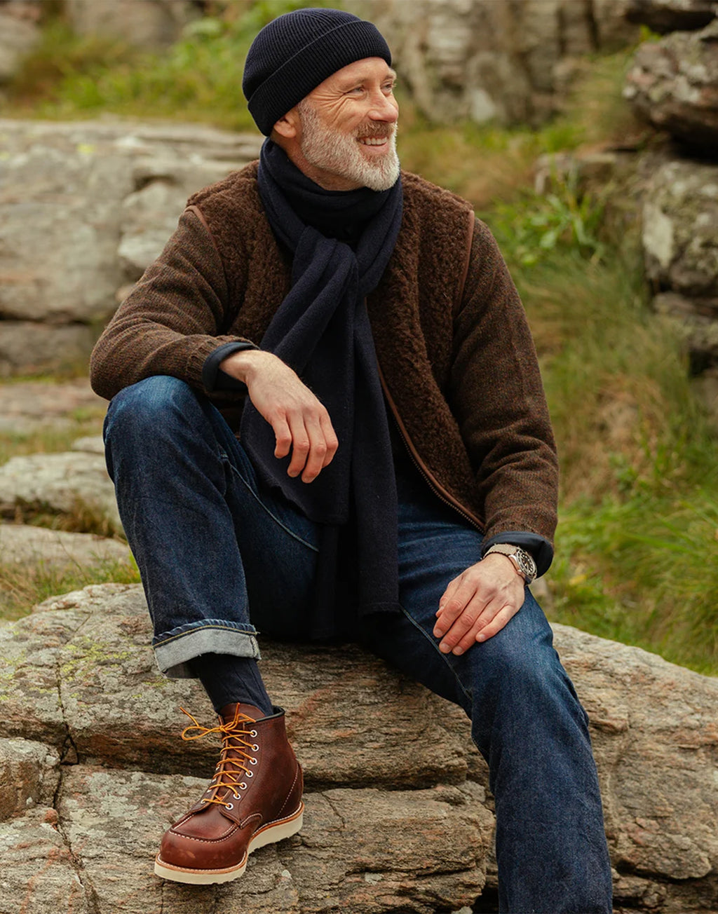 COLDBREAKER Gilet Pepitko in Lana Merino Dark Brown