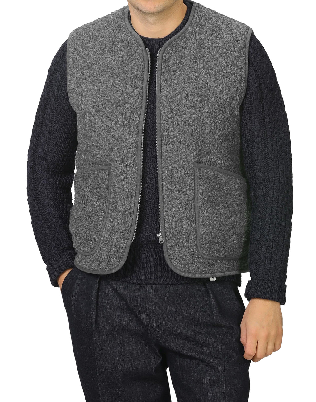 COLDBREAKER Gilet Pepitko in Lana Merino Graphite