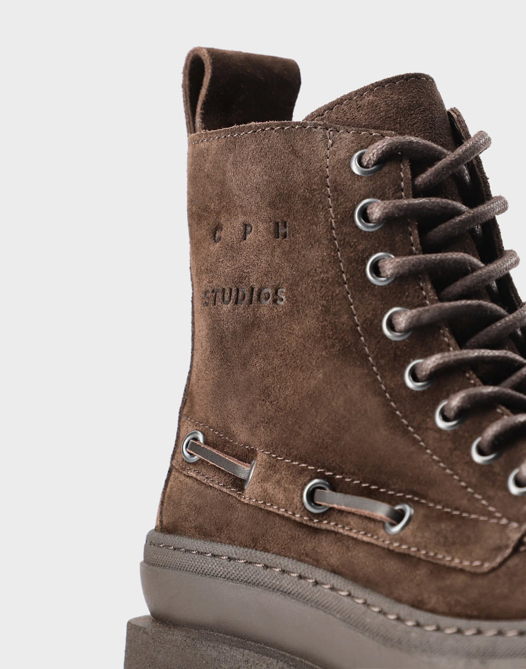 COPENHAGEN Hiker Boot in Suede Chocolate