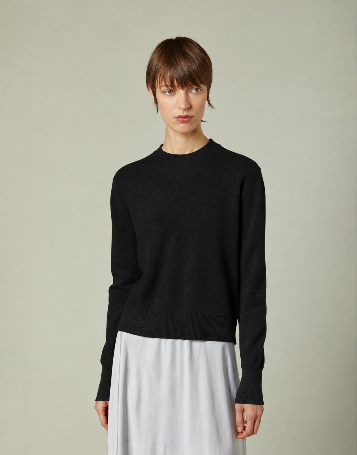 DANIELE FIESOLI Maglia Girocollo in Lana Merino e Cashmere Nero