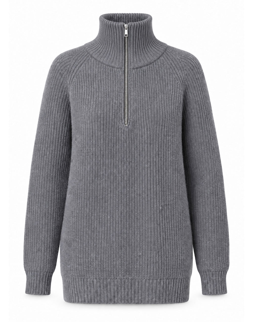 DANIELE FIESOLI Lupetto con Mezza Zip in Lana Merino e Cashmere Grigio