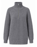 DANIELE FIESOLI Lupetto con Mezza Zip in Lana Merino e Cashmere Grigio
