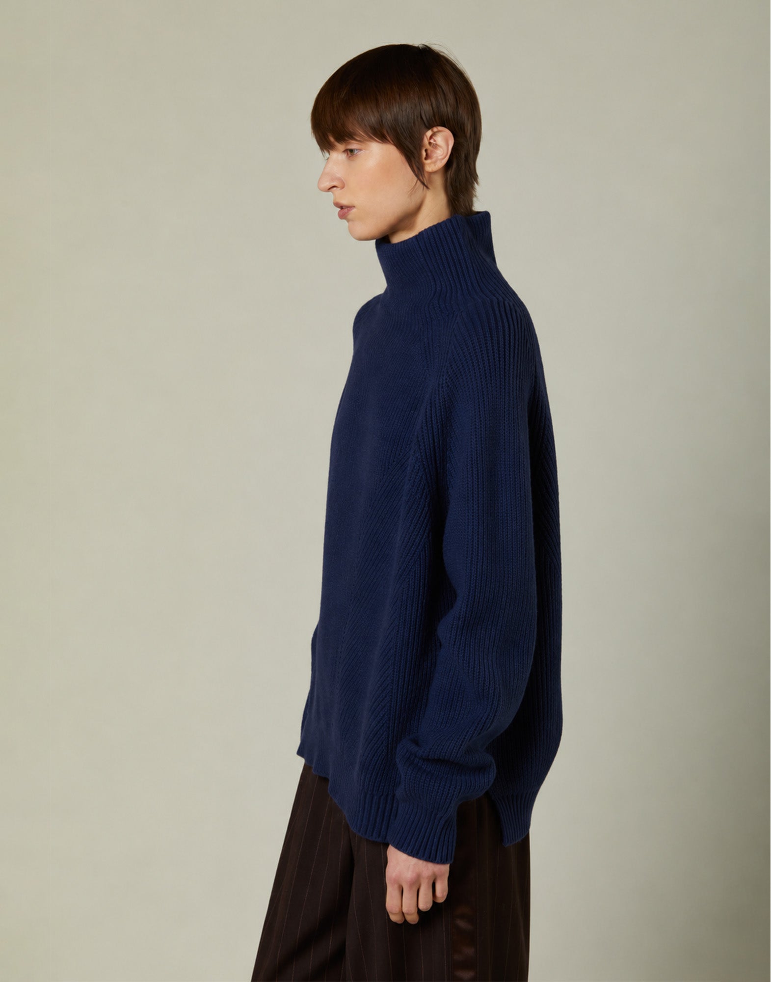 DANIELE FIESOLI Maglia Collo Vulcano in Cashmere Blu
