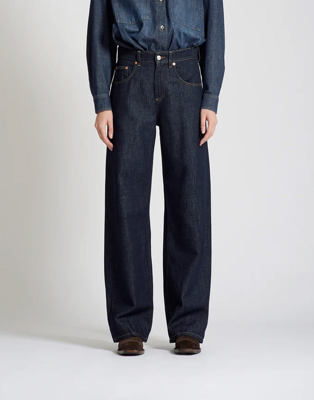 DEPARTMENT FIVE Pop Jeans Wide Leg in Denim Blu