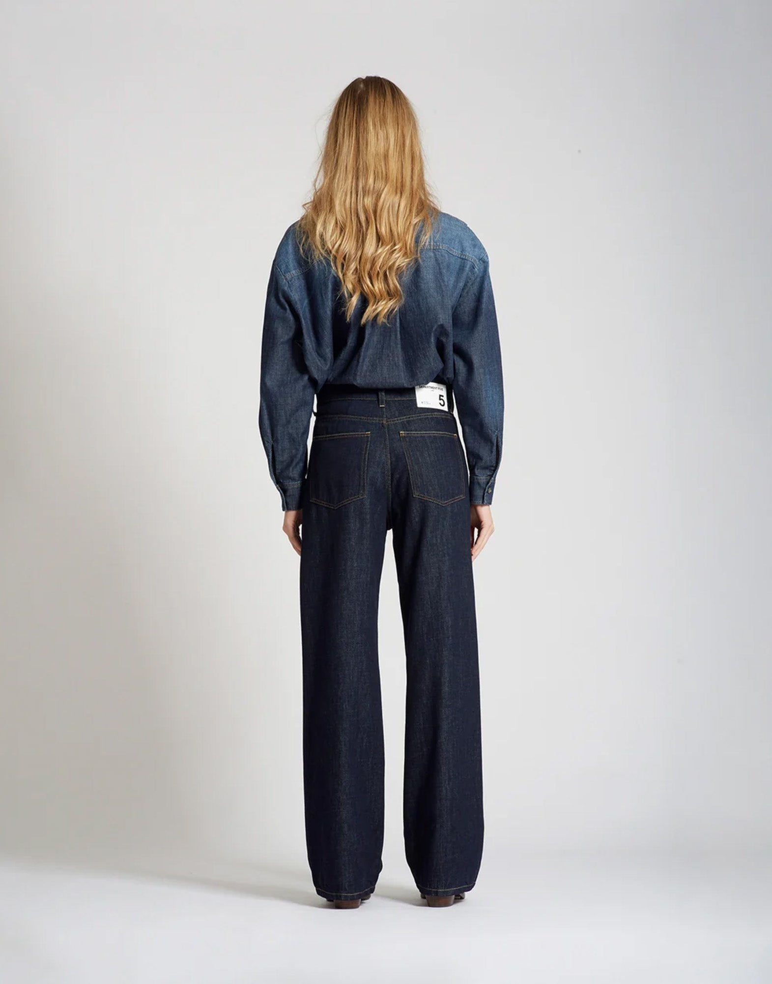 DEPARTMENT FIVE Pop Jeans Wide Leg in Denim Blu