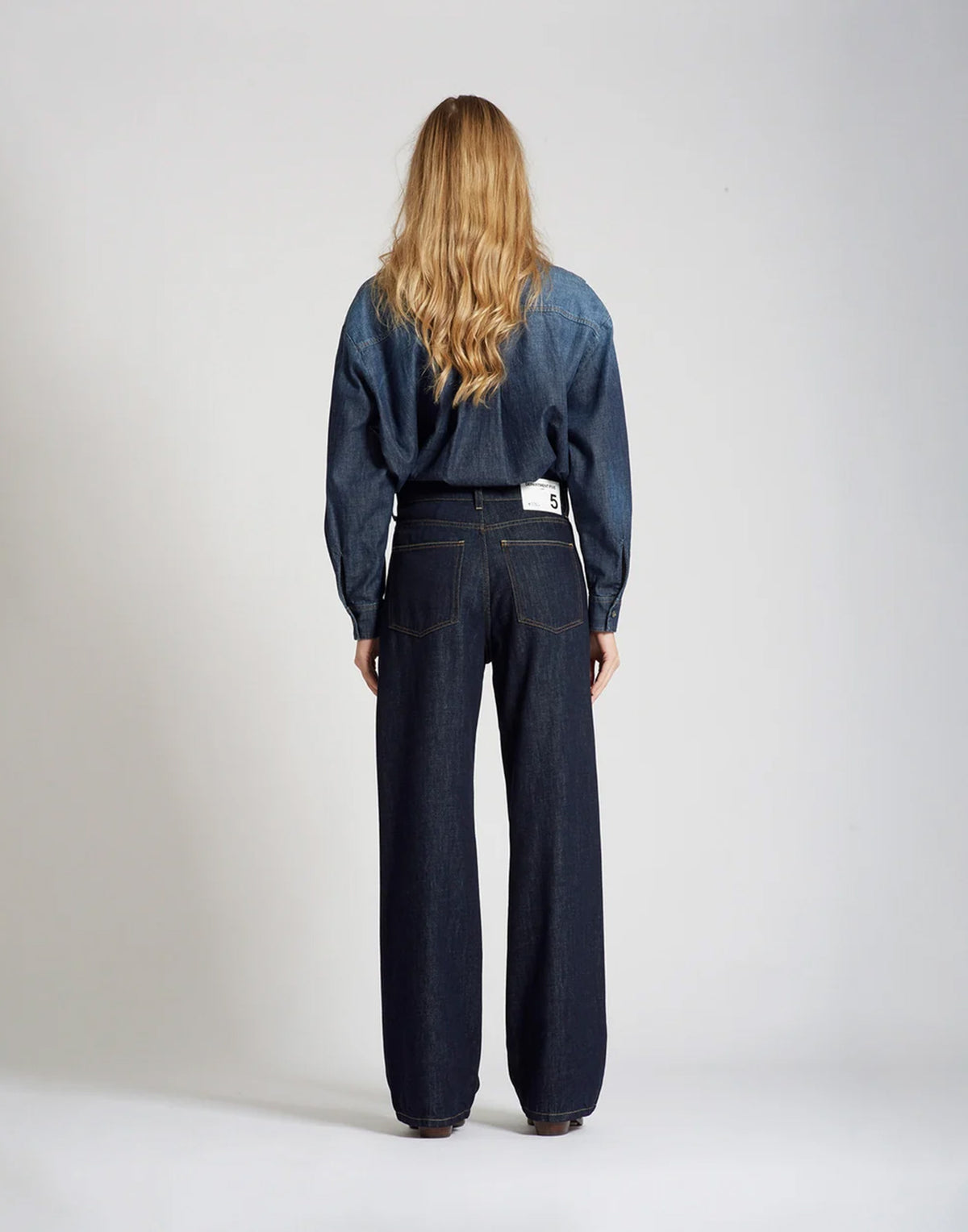 DEPARTMENT FIVE Pop Jeans Wide Leg in Denim Blu