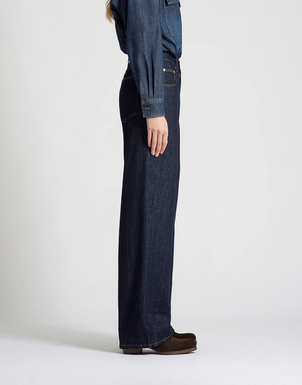 DEPARTMENT FIVE Pop Jeans Wide Leg in Denim Blu