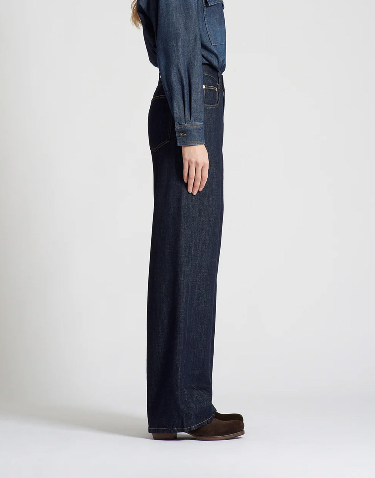 DEPARTMENT FIVE Pop Jeans Wide Leg in Denim Blu