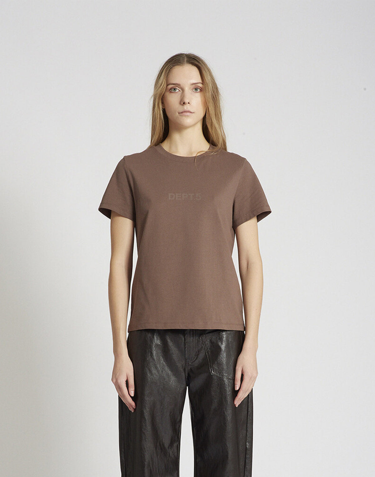 DEPARTMENT FIVE T-Shirt in Cotone Organico con Stampa Logo Marrone
