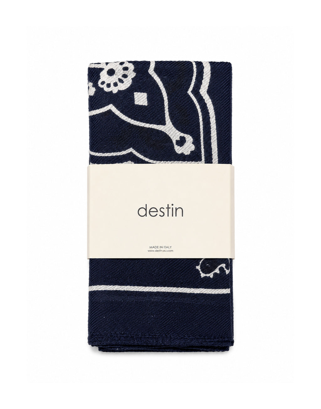 DESTIN Pamila Bandana in Lana e Cashmere Blu Navy