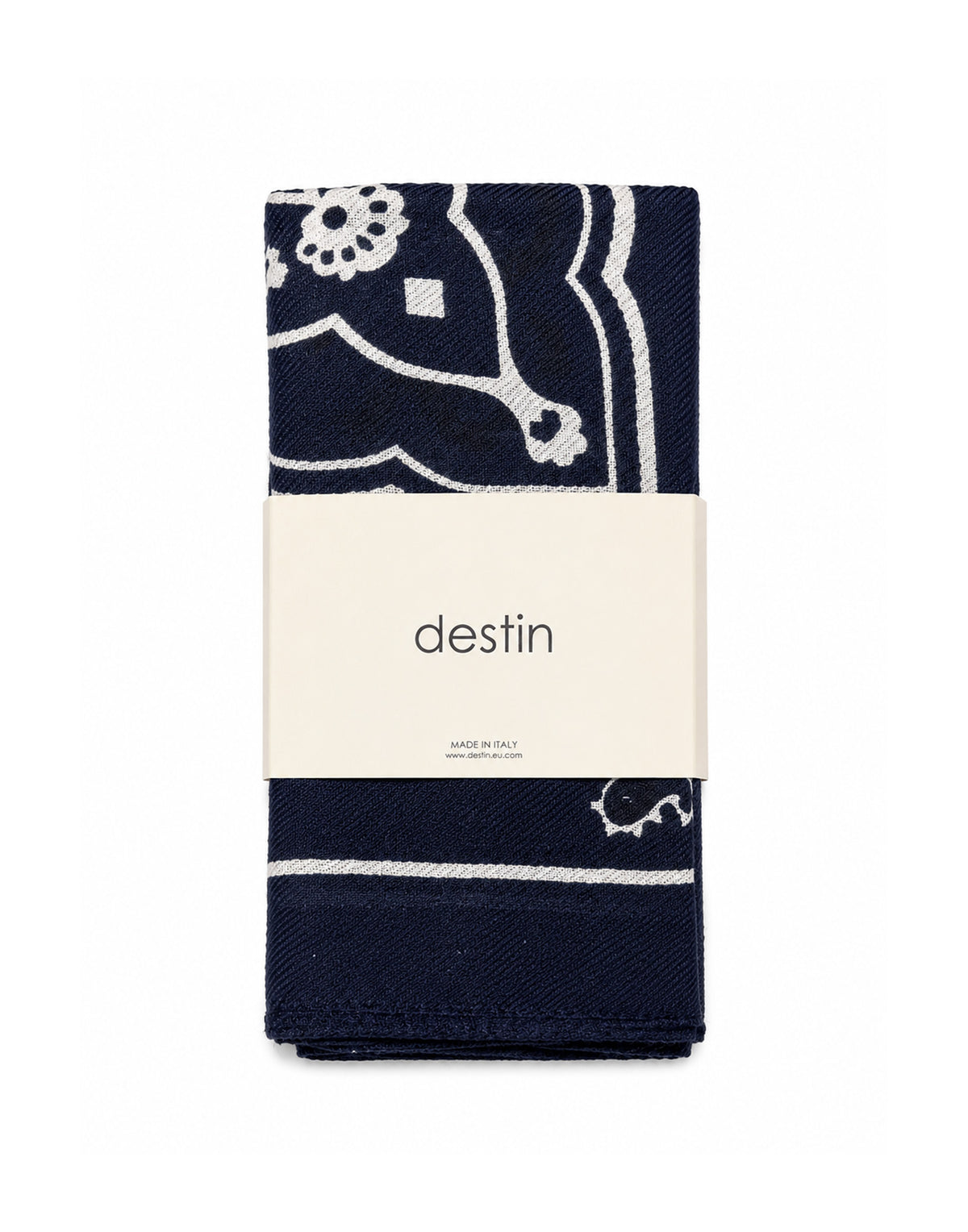 DESTIN Pamila Bandana in Lana e Cashmere Blu Navy