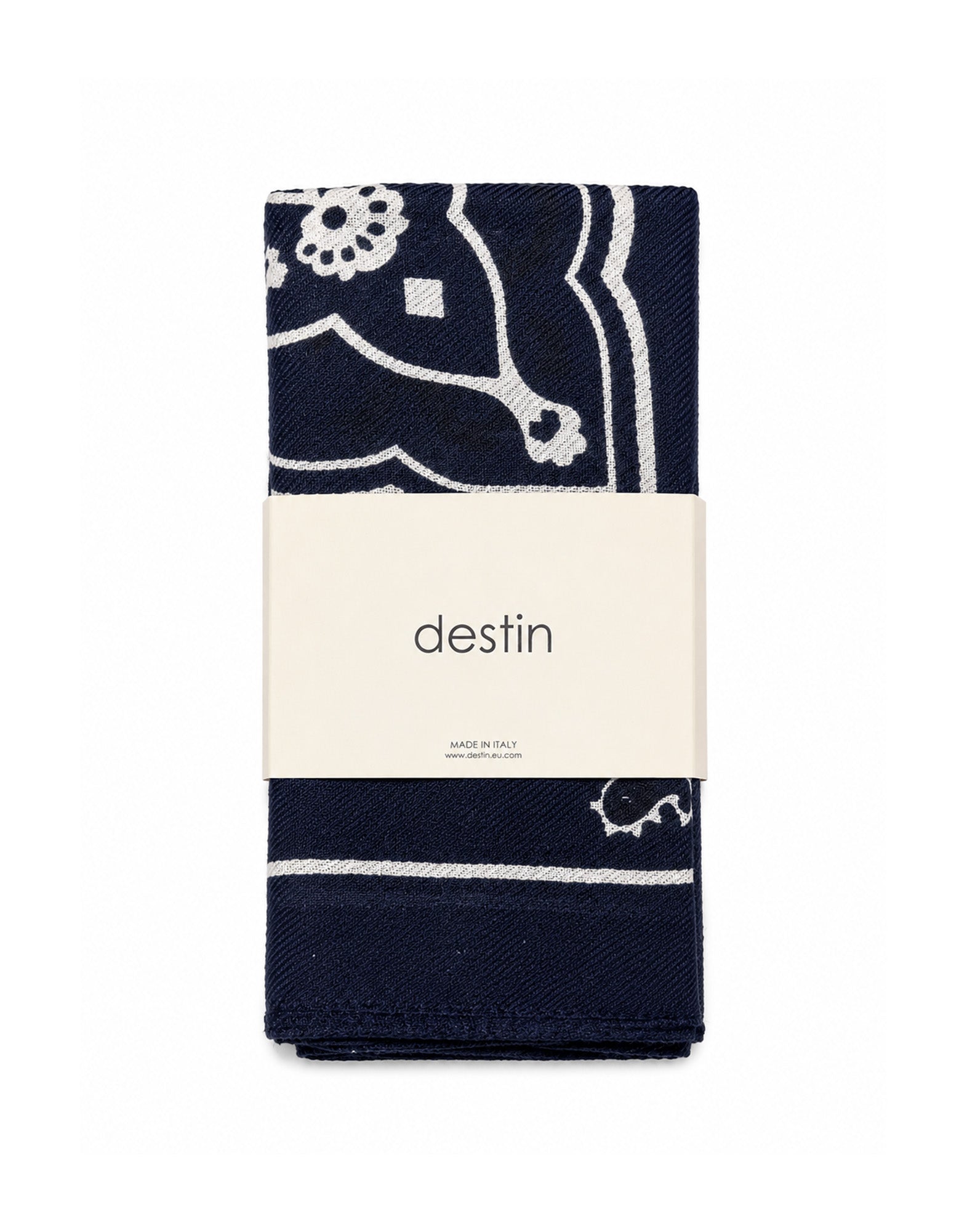 DESTIN Pamila Bandana in Lana e Cashmere Blu Navy