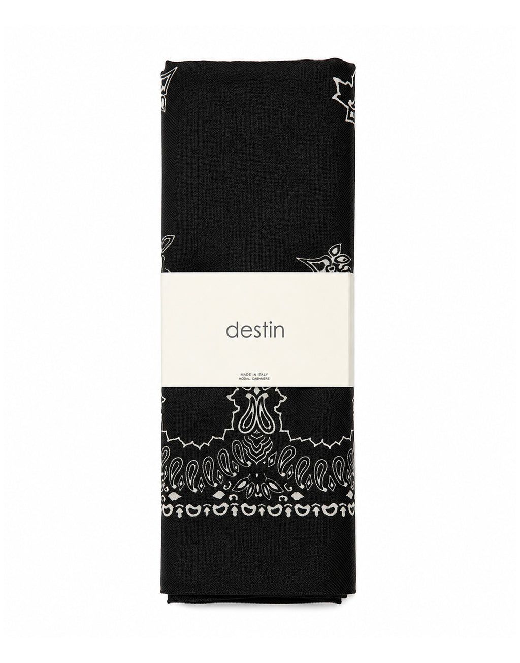 DESTIN Foulard Triangolo in Lana Double-Face Black
