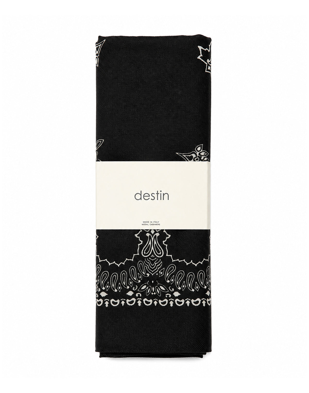 DESTIN Foulard Triangolo in Lana Double-Face Black