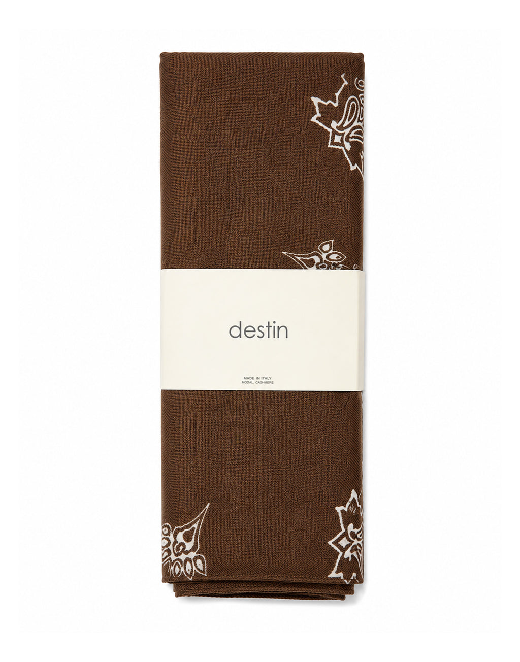 DESTIN Foulard Triangolo in Lana Double-Face Brown