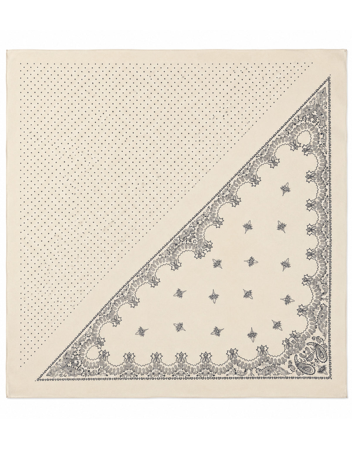 DESTIN Foulard Triangolo in Lana Double-Face Cream