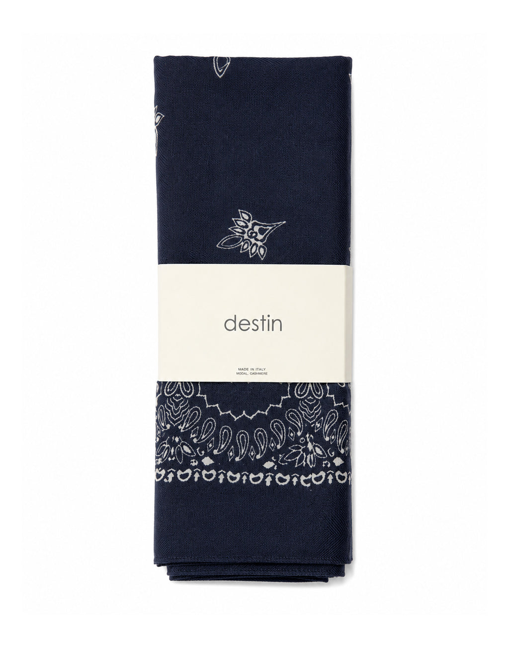 DESTIN Foulard Triangolo in Lana Double-Face Navy