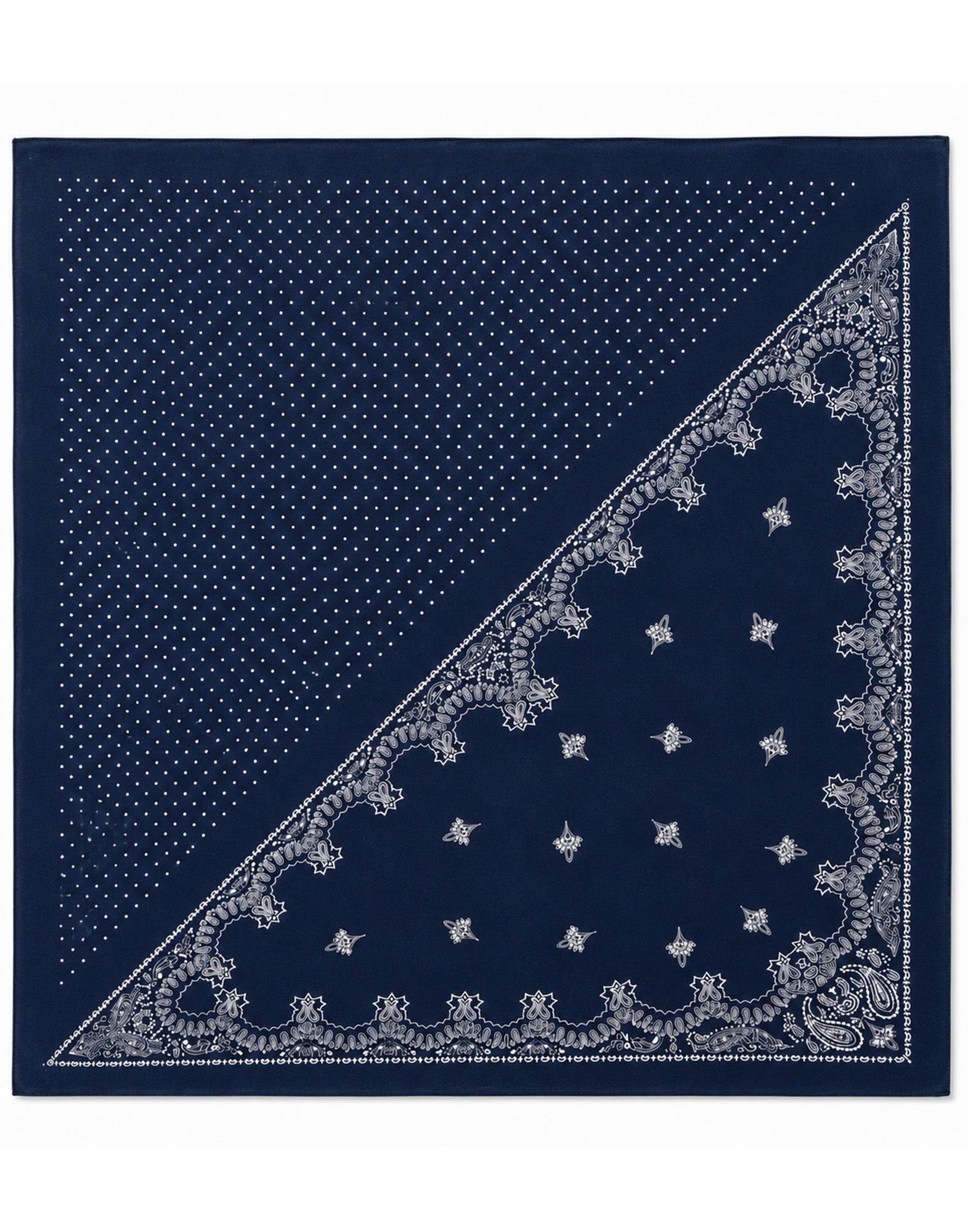 DESTIN Foulard Triangolo in Lana Double-Face Navy