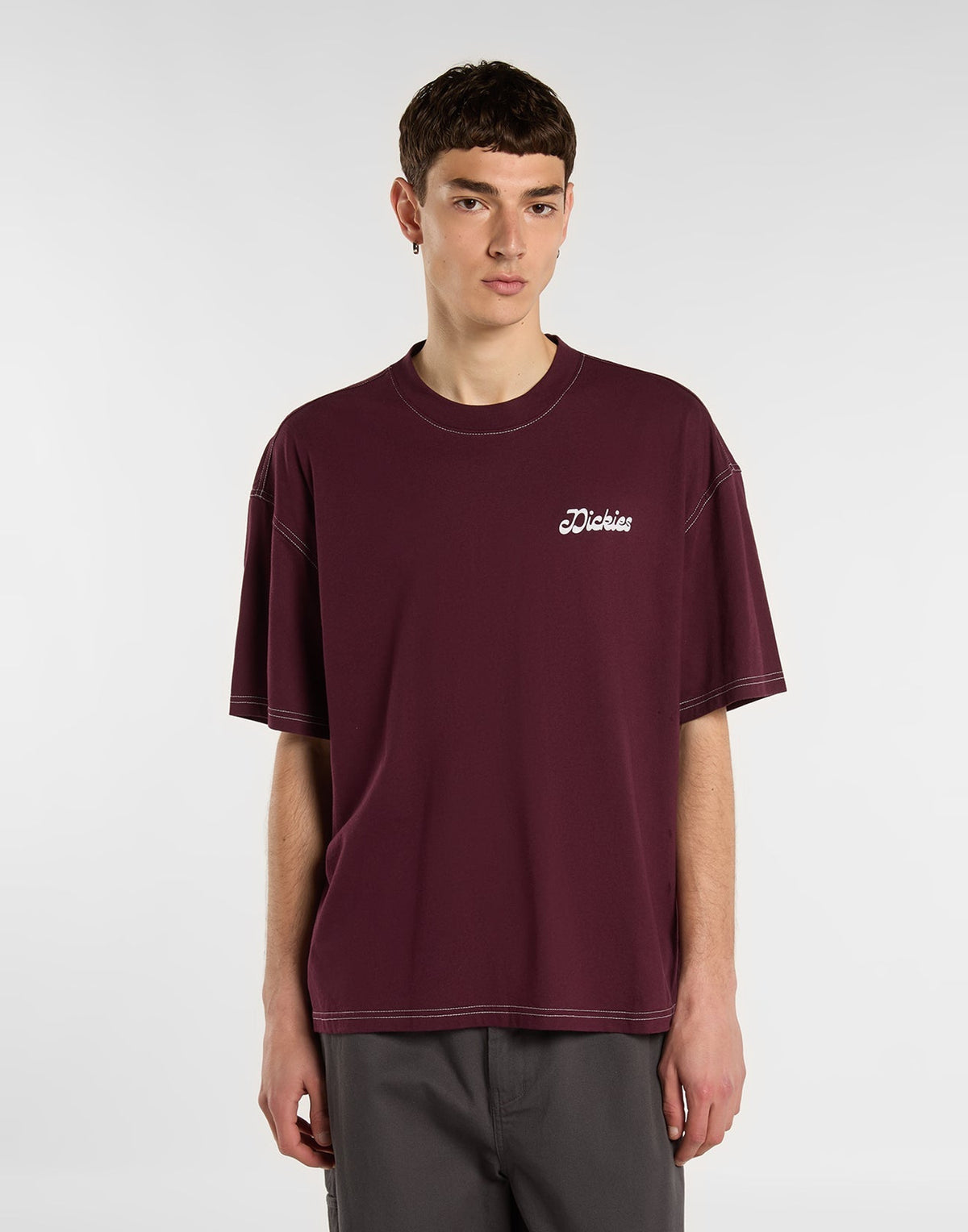 DICKIES T-shirt Cornville con Stampa Maroon