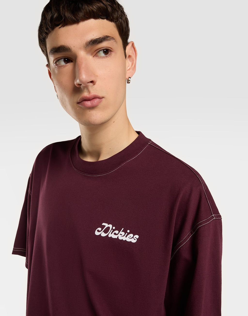 DICKIES T-shirt Cornville con Stampa Maroon