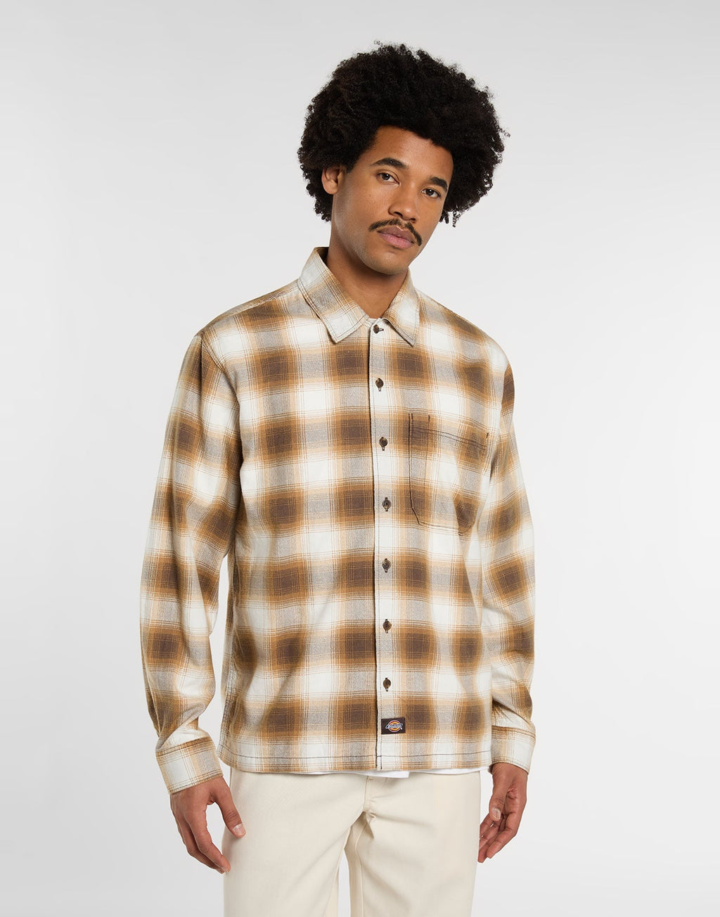 DICKIES Camicia Gulfport in Flanella a Quadri Chocolate Brown
