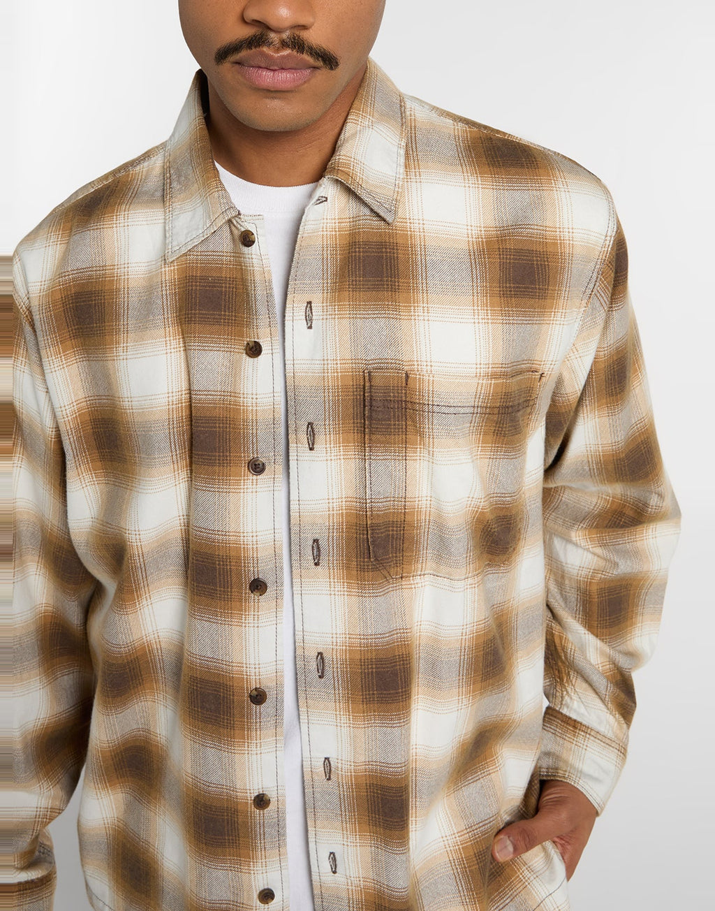 DICKIES Camicia Gulfport in Flanella a Quadri Chocolate Brown