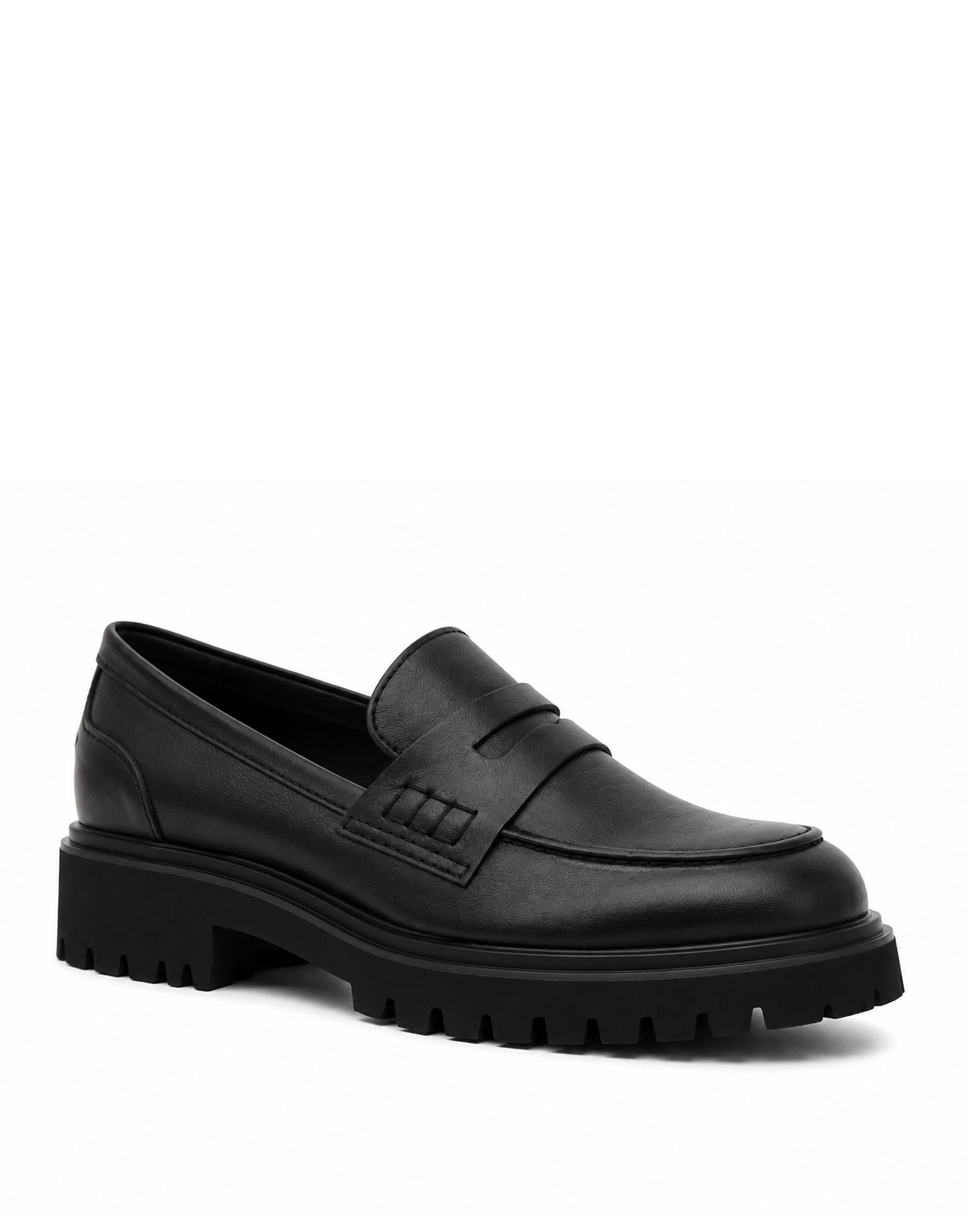 DOUUOD Mocassino in Pelle Fossil con Suola Chunky