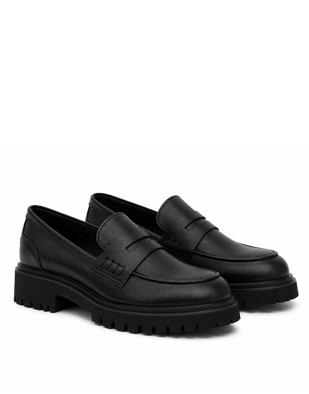 DOUUOD Mocassino in Pelle Fossil con Suola Chunky