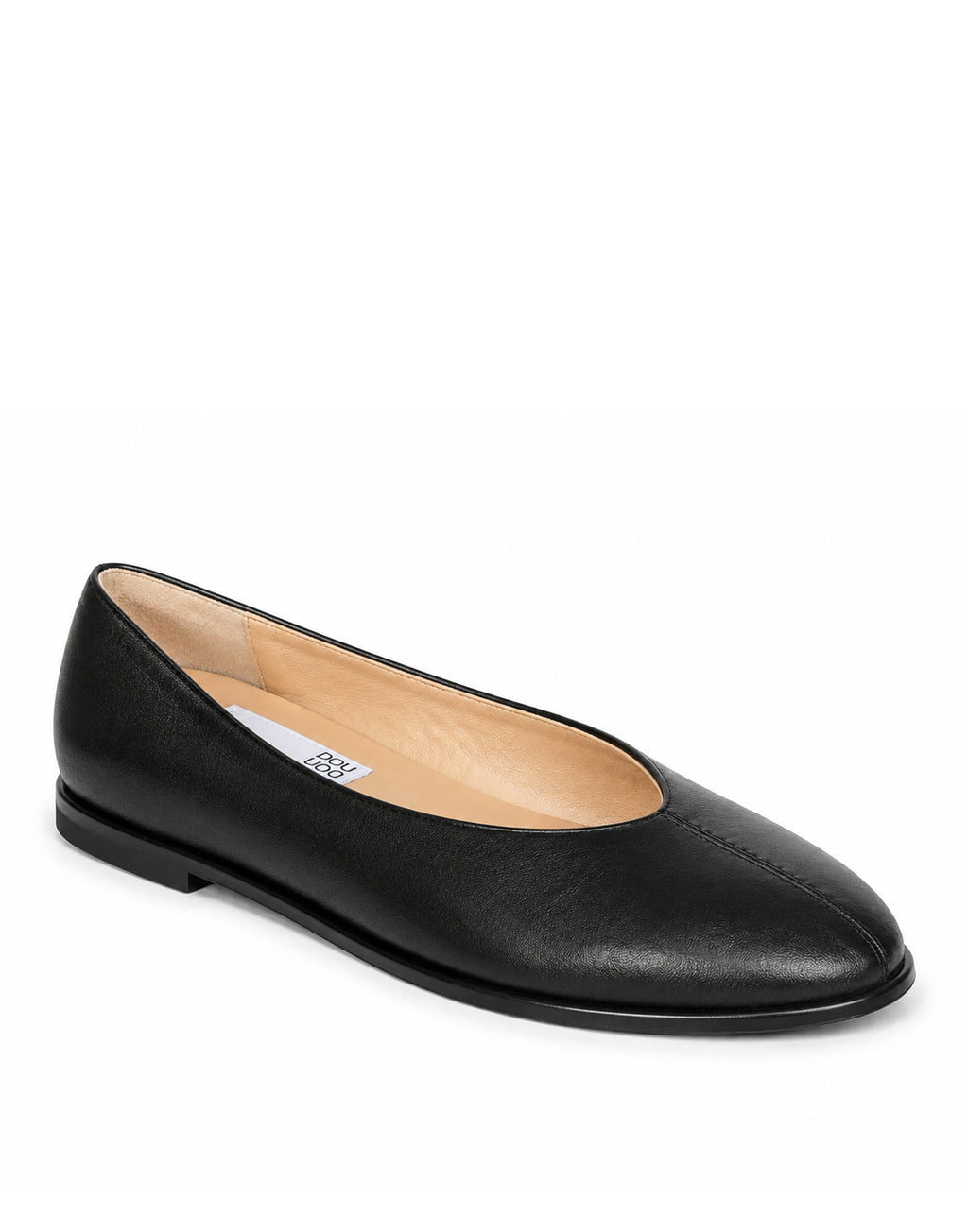 DOUUOD Ballerina Fondo Cuoio in Pelle Nera