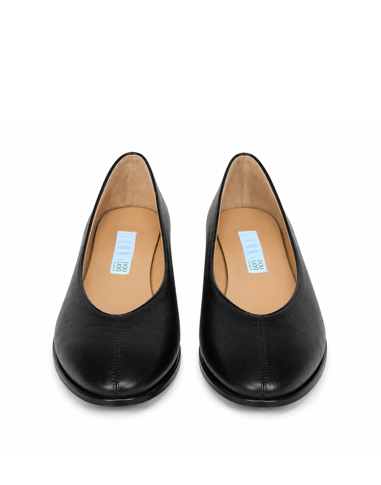 DOUUOD Ballerina Fondo Cuoio in Pelle Nera