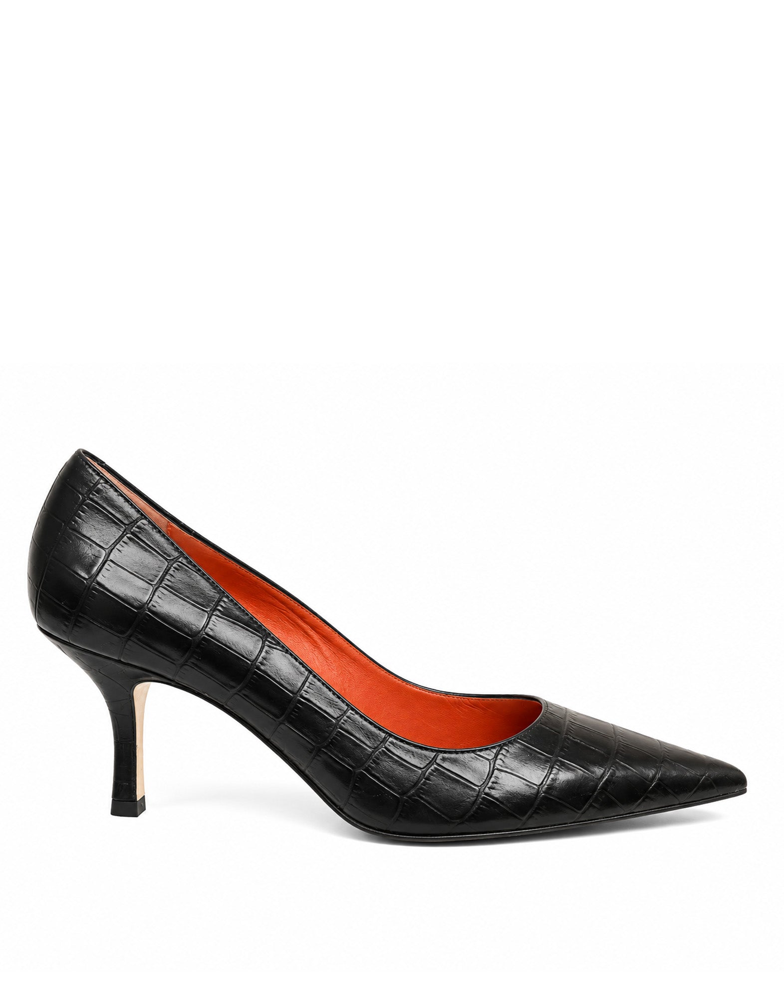 DOUUOD Décolleté in Pelle Stampa Cocco Nero