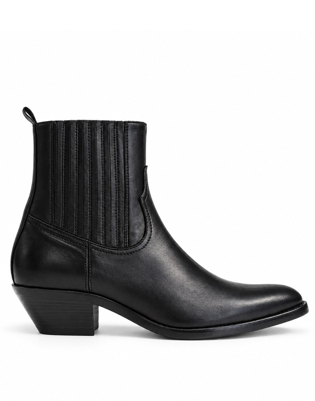 DOUUOD Stivaletti Texani in Pelle di Vitello Glam Nero