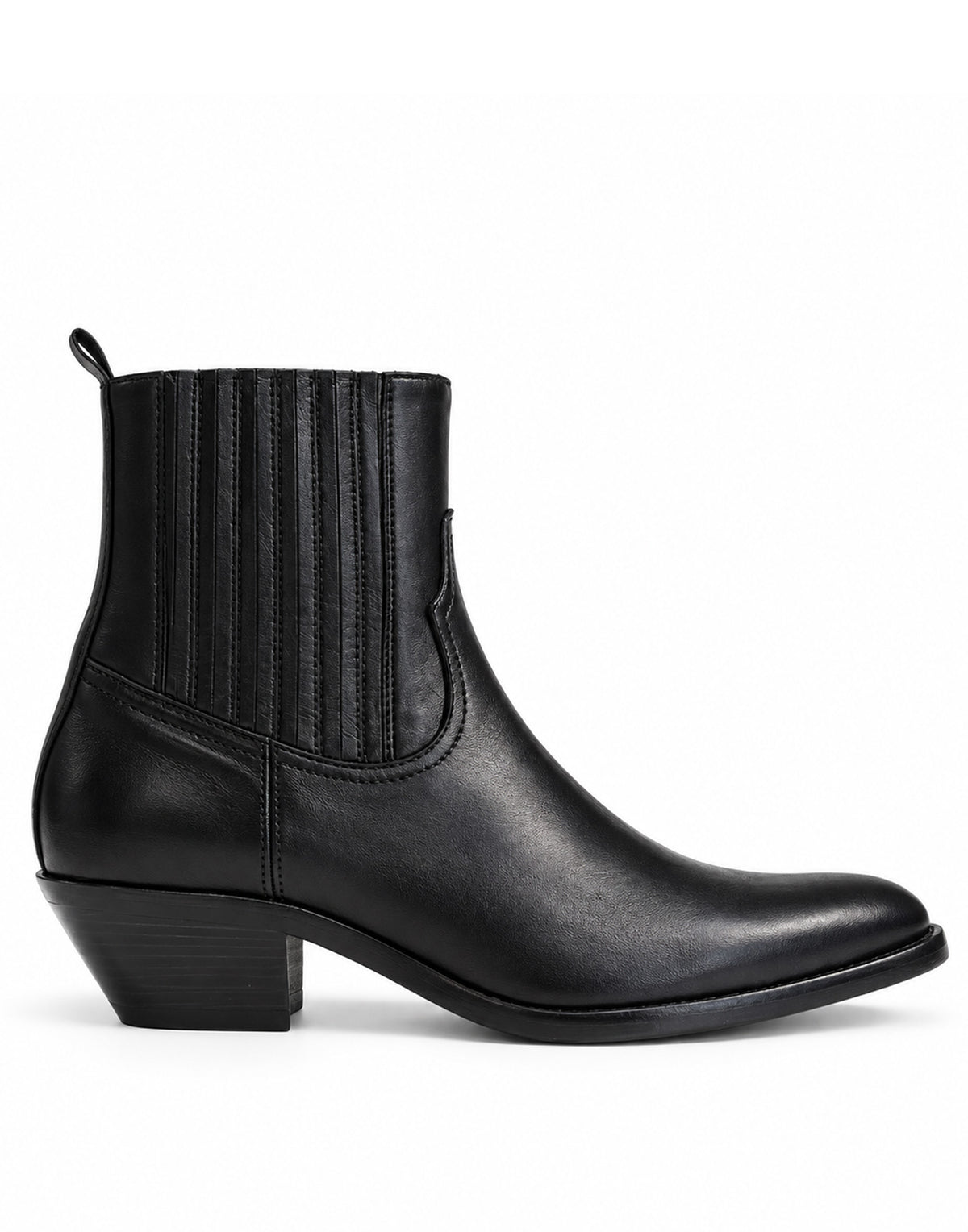 DOUUOD Stivaletti Texani in Pelle di Vitello Glam Nero