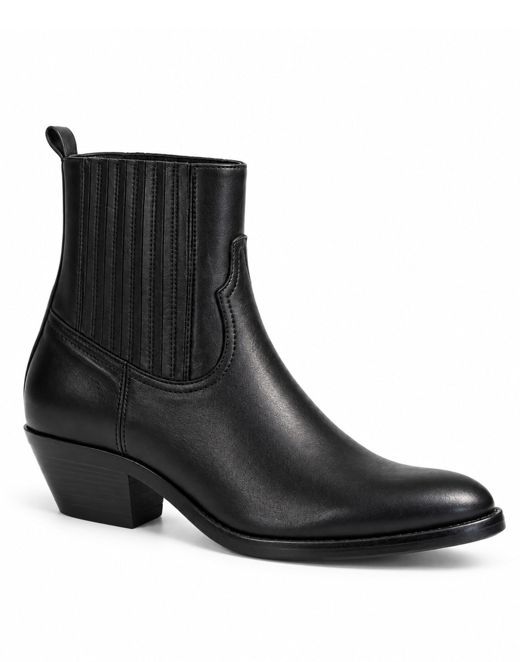 DOUUOD Stivaletti Texani in Pelle di Vitello Glam Nero