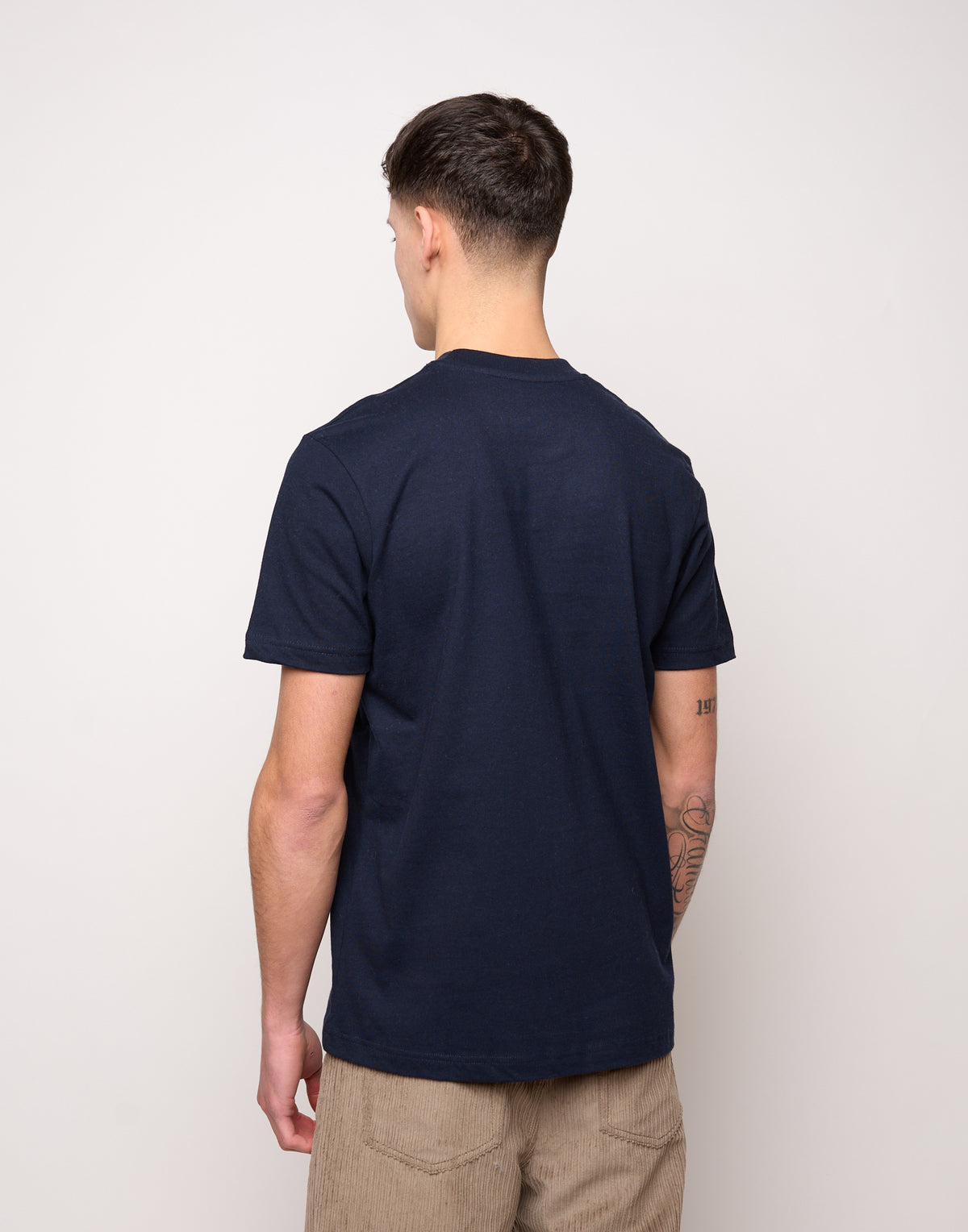 DOUUOD T-shirt in Jersey di Cotone Stampa "Carry On" Navy