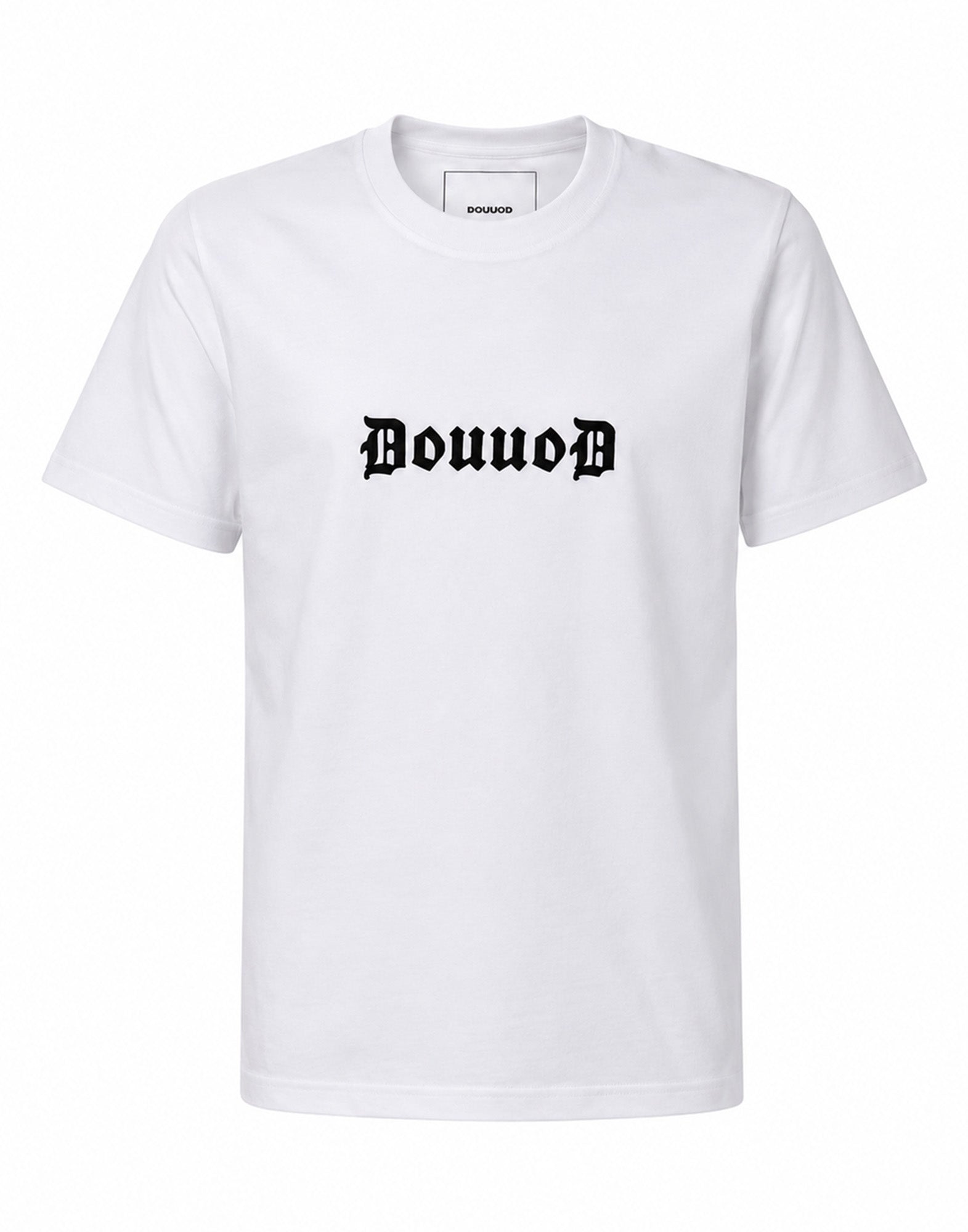 DOUUOD T-shirt in Jersey di Cotone Logo Gotic Bianco
