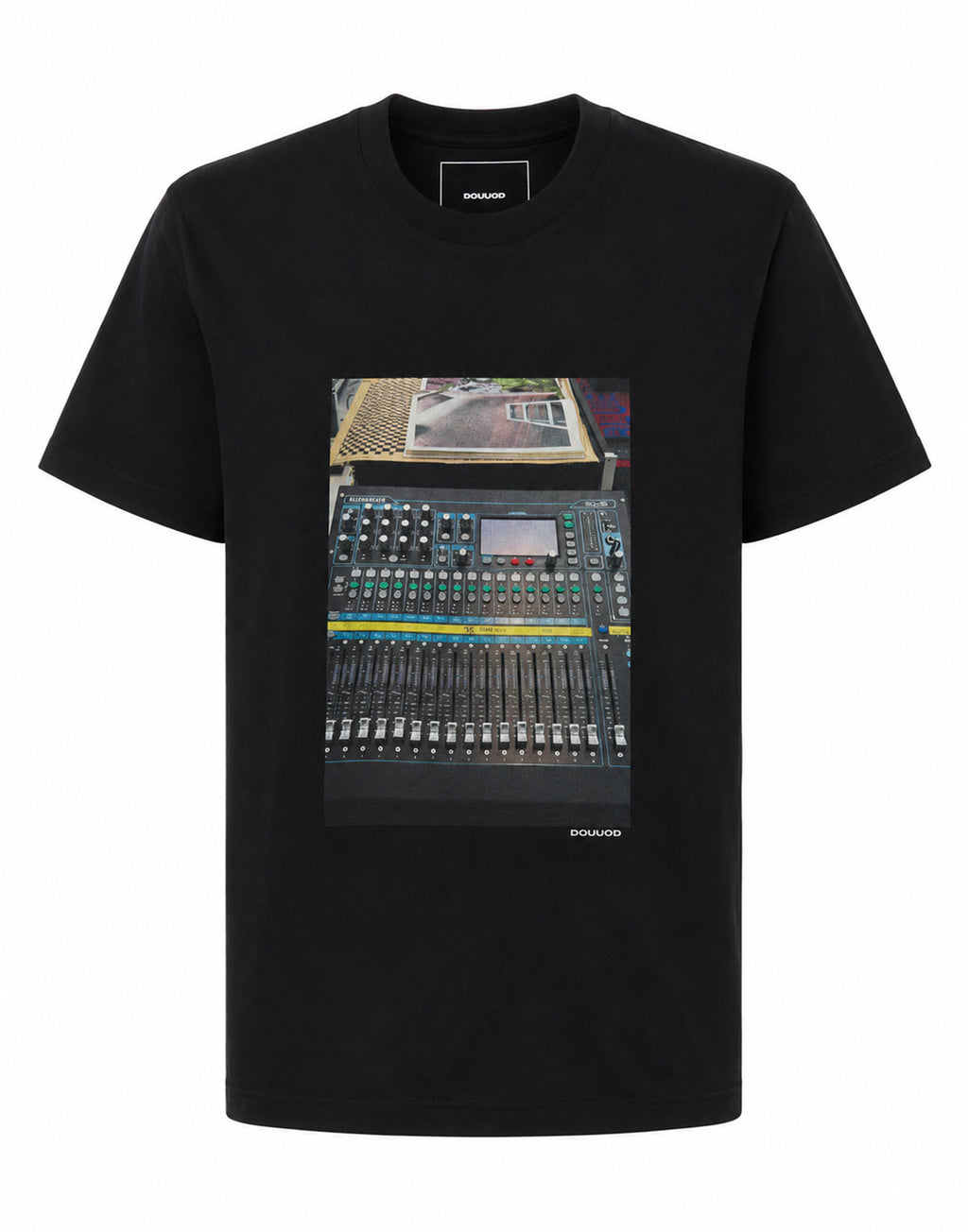 DOUUOD T-shirt in Jersey di Cotone Stampa "Mixer" Navy