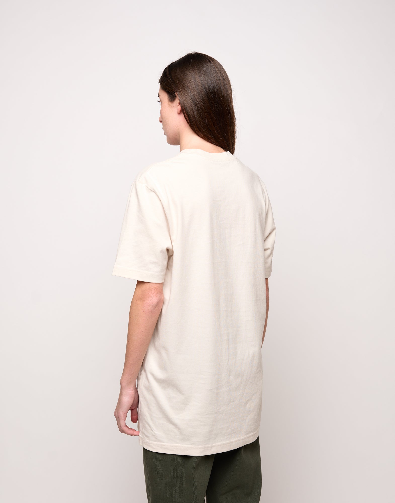 DOUUOD T-shirt in Jersey di Cotone Stampa "Travi" Burro
