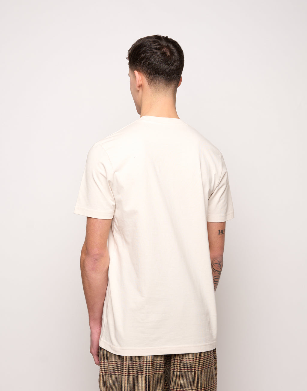 DOUUOD T-shirt in Jersey di Cotone Stampa "Travi" Burro