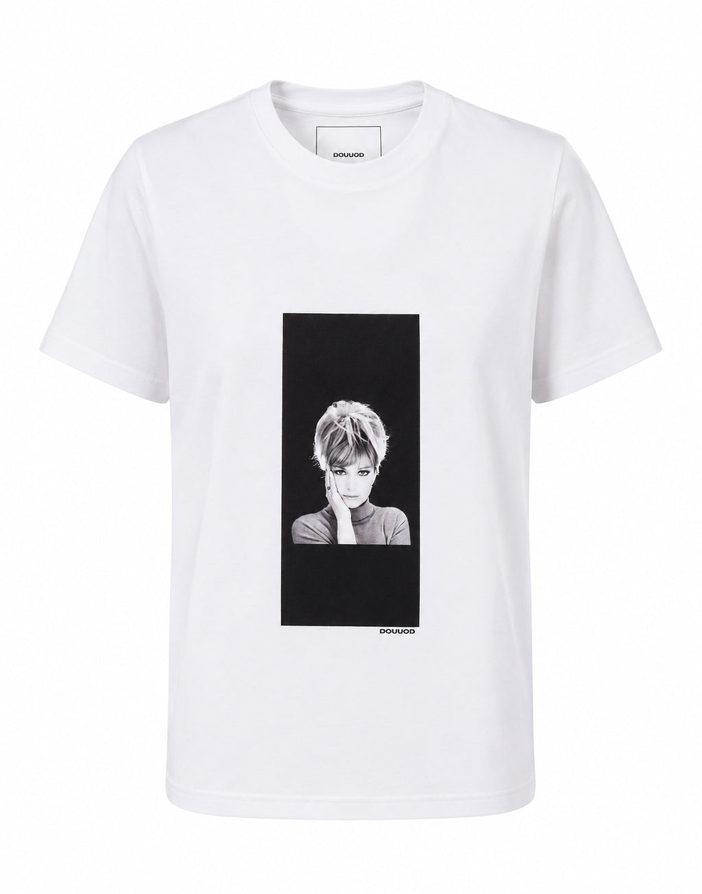 DOUUOD T-shirt in Jersey di Cotone Stampa "Vitti" Bianco