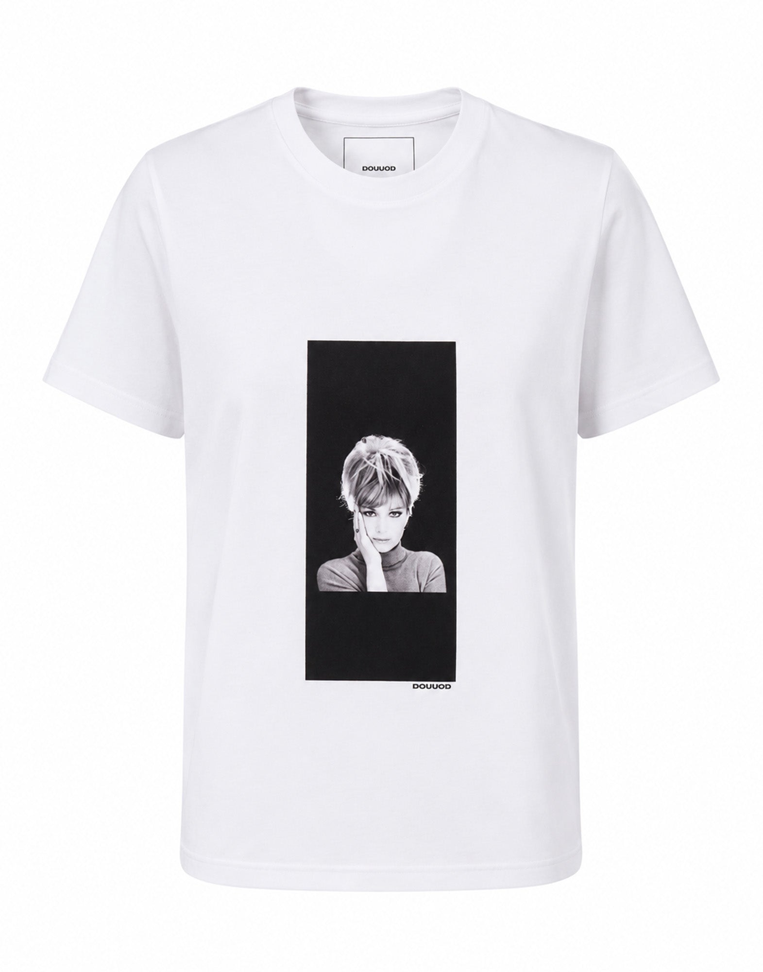 DOUUOD T-shirt in Jersey di Cotone Stampa "Vitti" Bianco