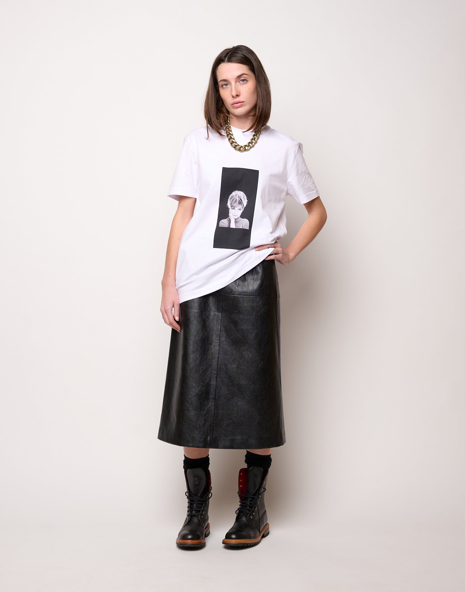 DOUUOD T-shirt in Jersey di Cotone Stampa "Vitti" Bianco