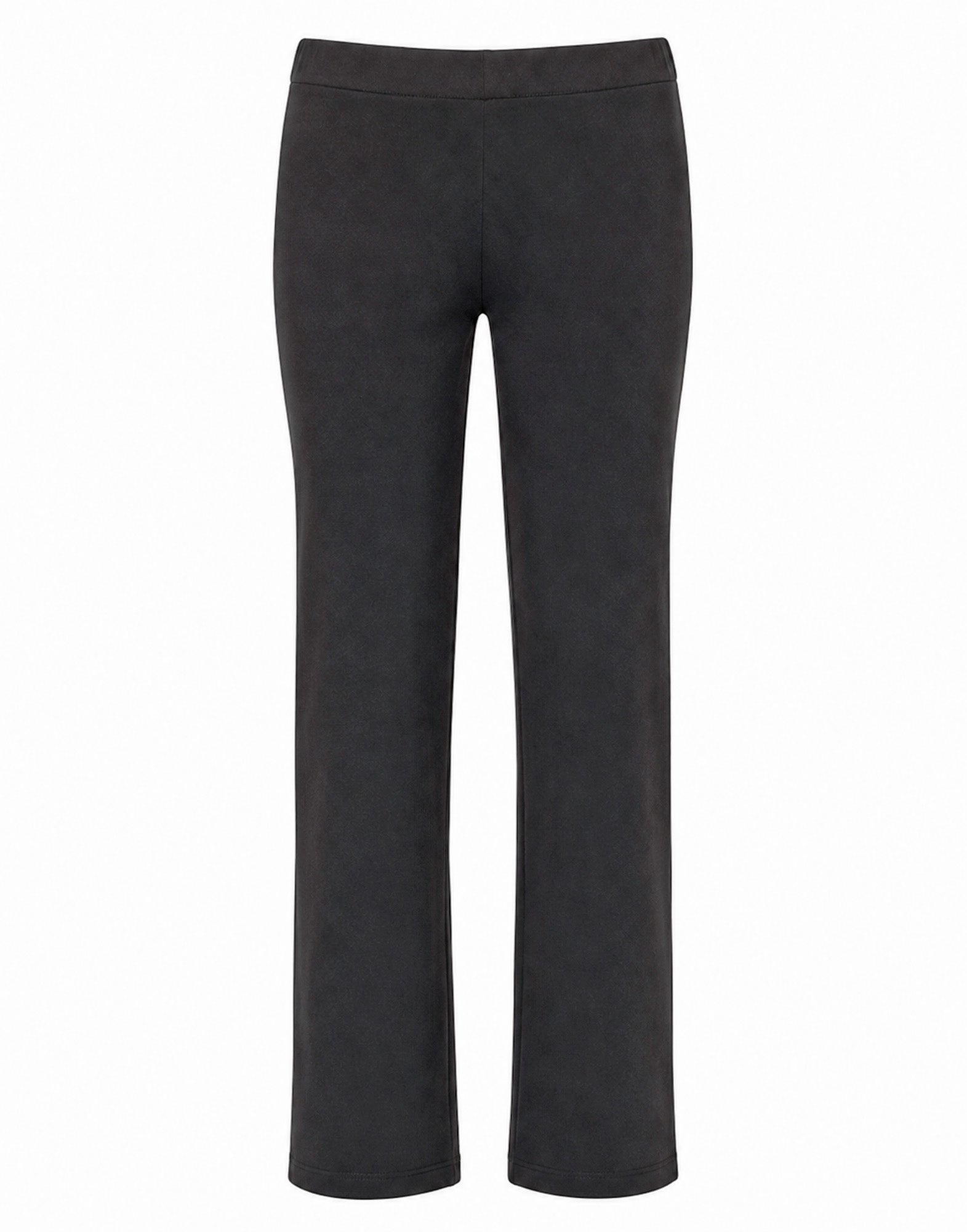 DOUUOD Pantalone Flare in Scuba con Taglio Carré Nero