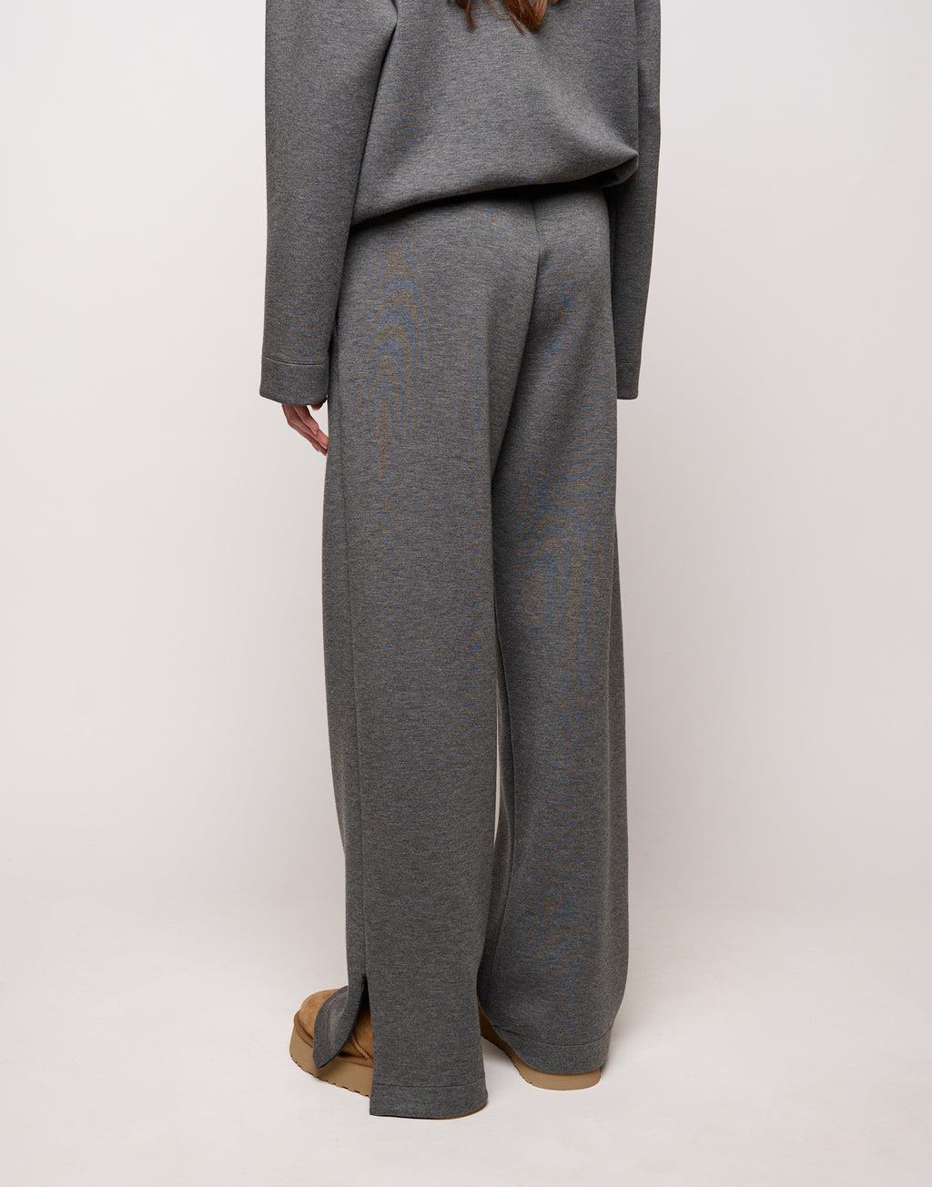 DOUUOD Pantalone Ampio con Zip al Fondo e Coulisse Laterale Grigio Fumo