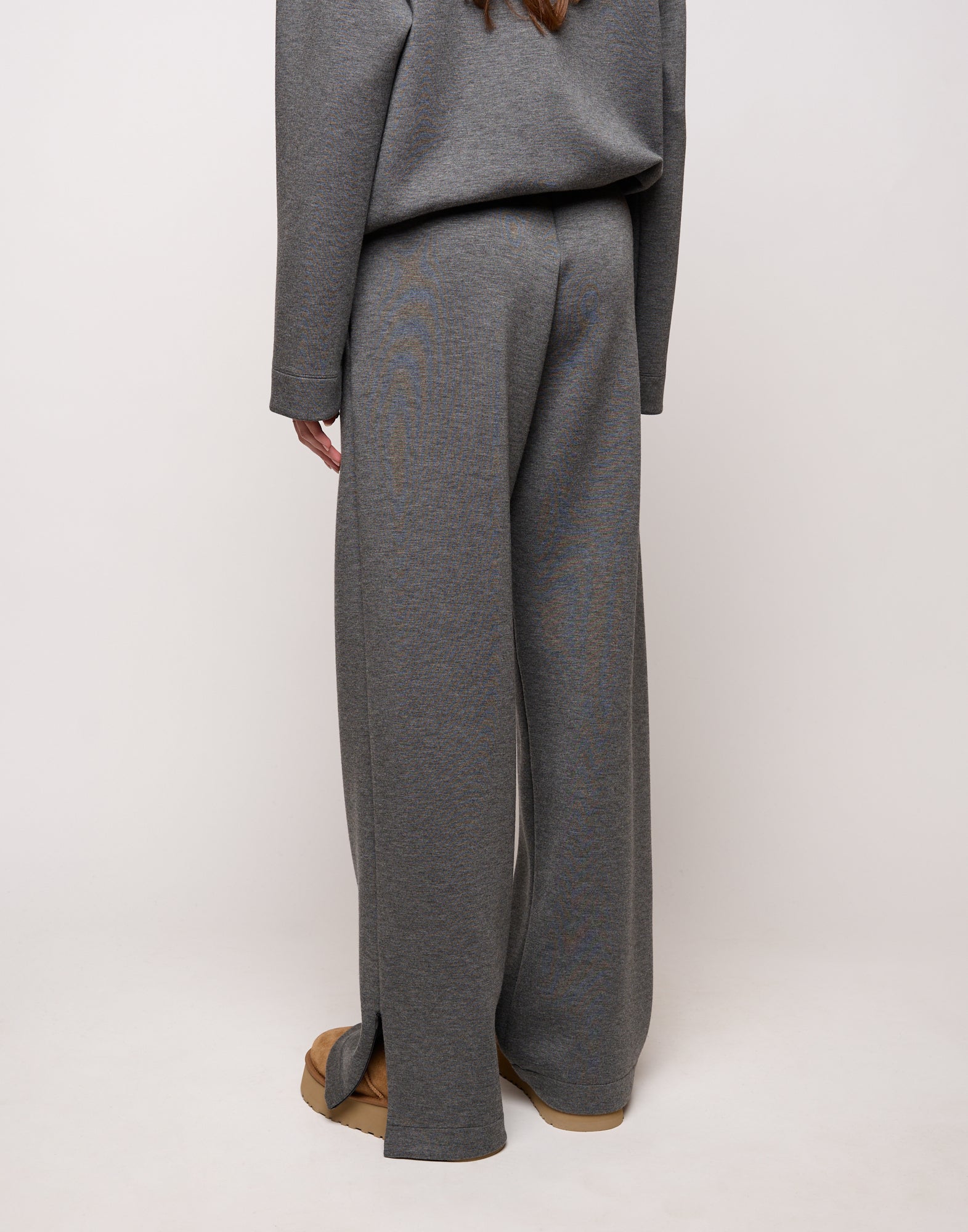 DOUUOD Pantalone Ampio con Zip al Fondo e Coulisse Laterale Grigio Fumo