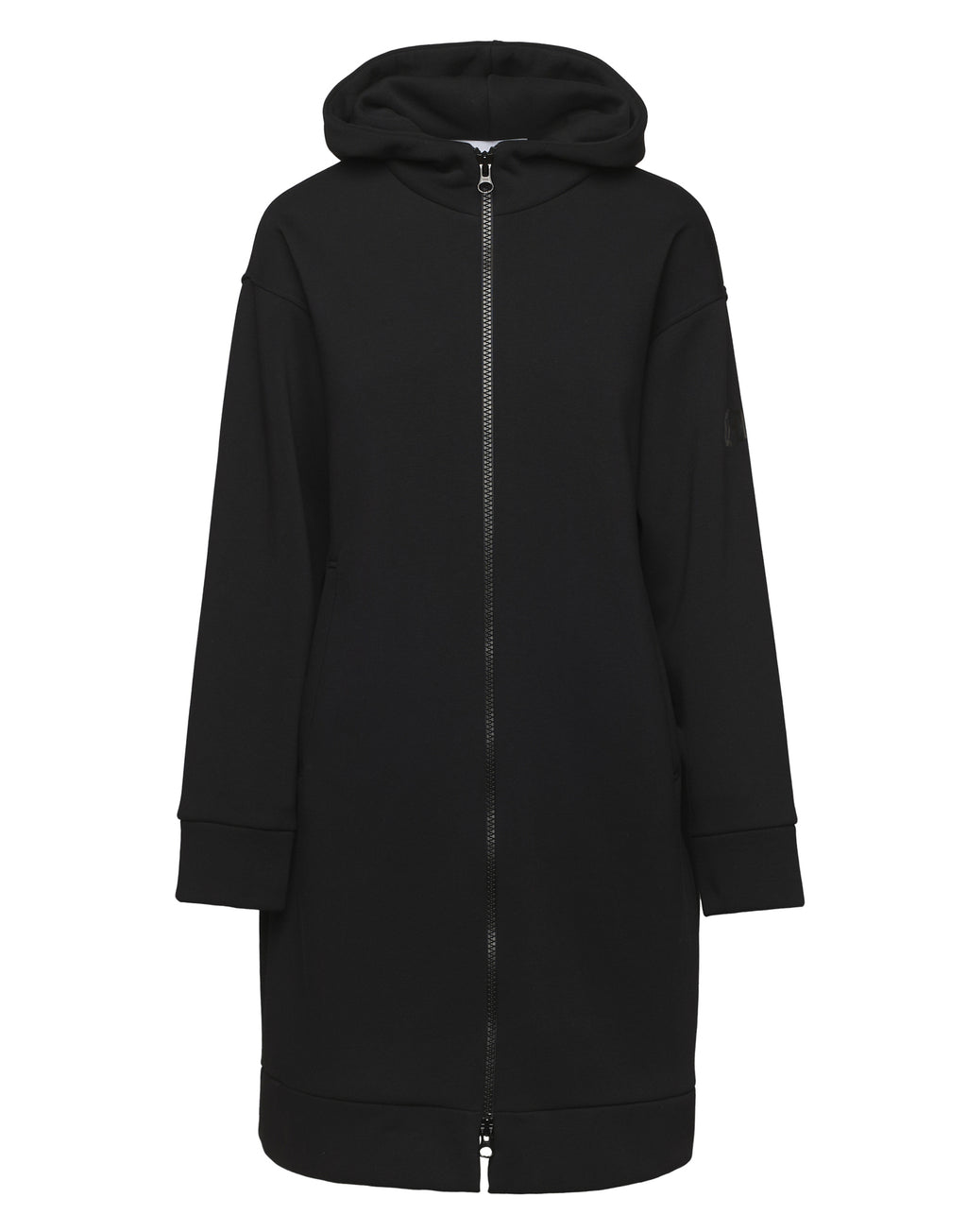 DOUUOD Cappottino in Felpa con Cappuccio e Zip Nero