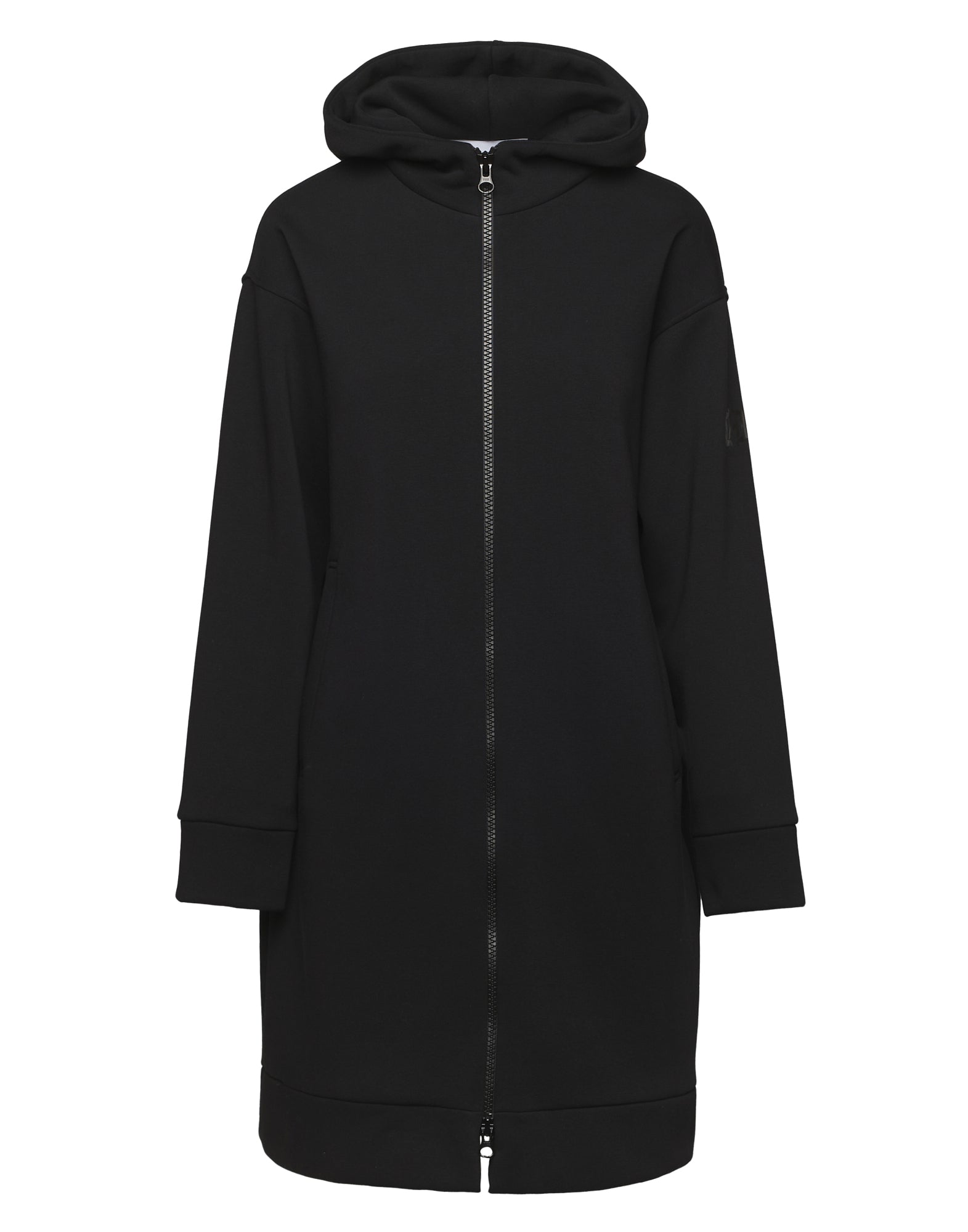 DOUUOD Cappottino in Felpa con Cappuccio e Zip Nero