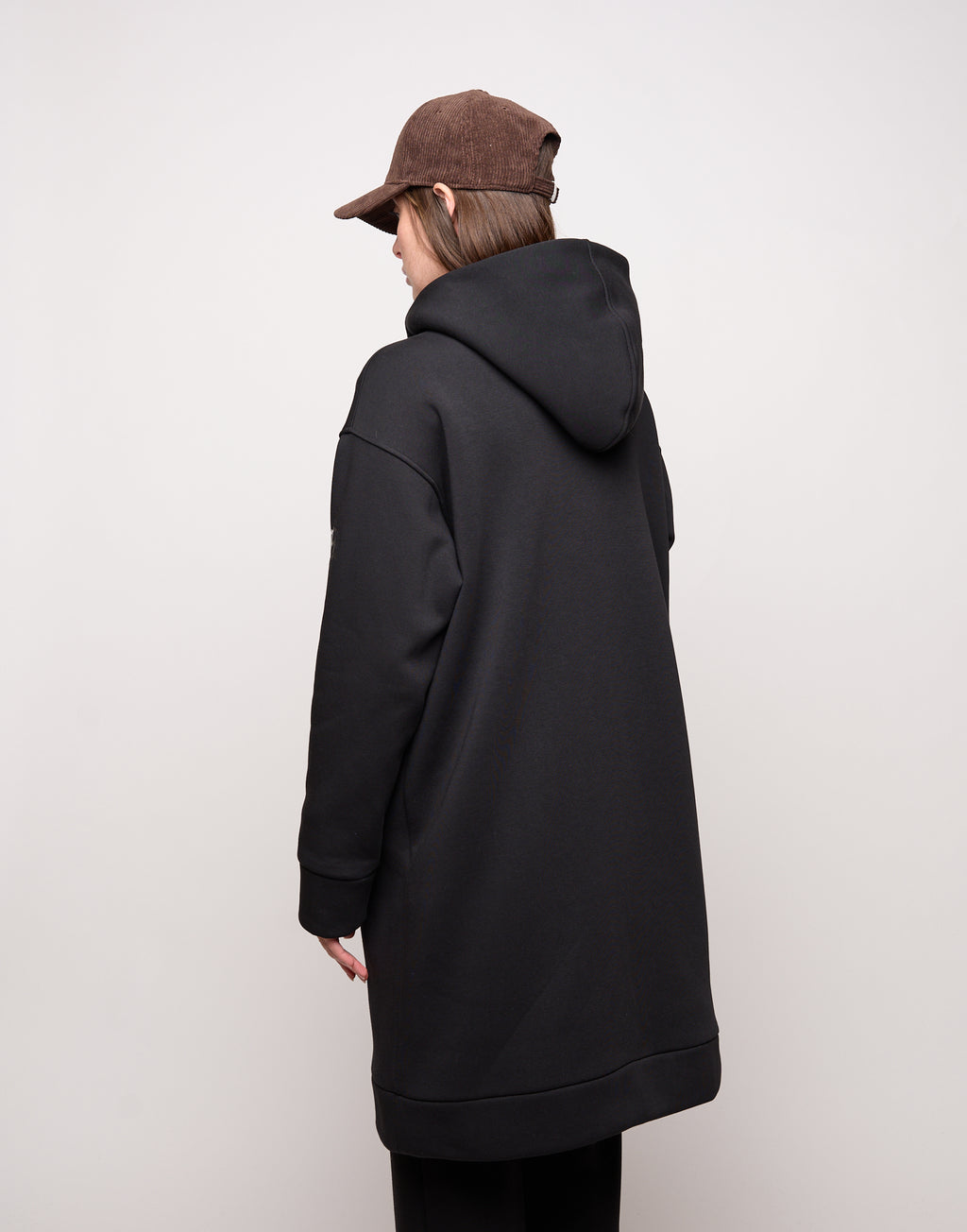 DOUUOD Cappottino in Felpa con Cappuccio e Zip Nero